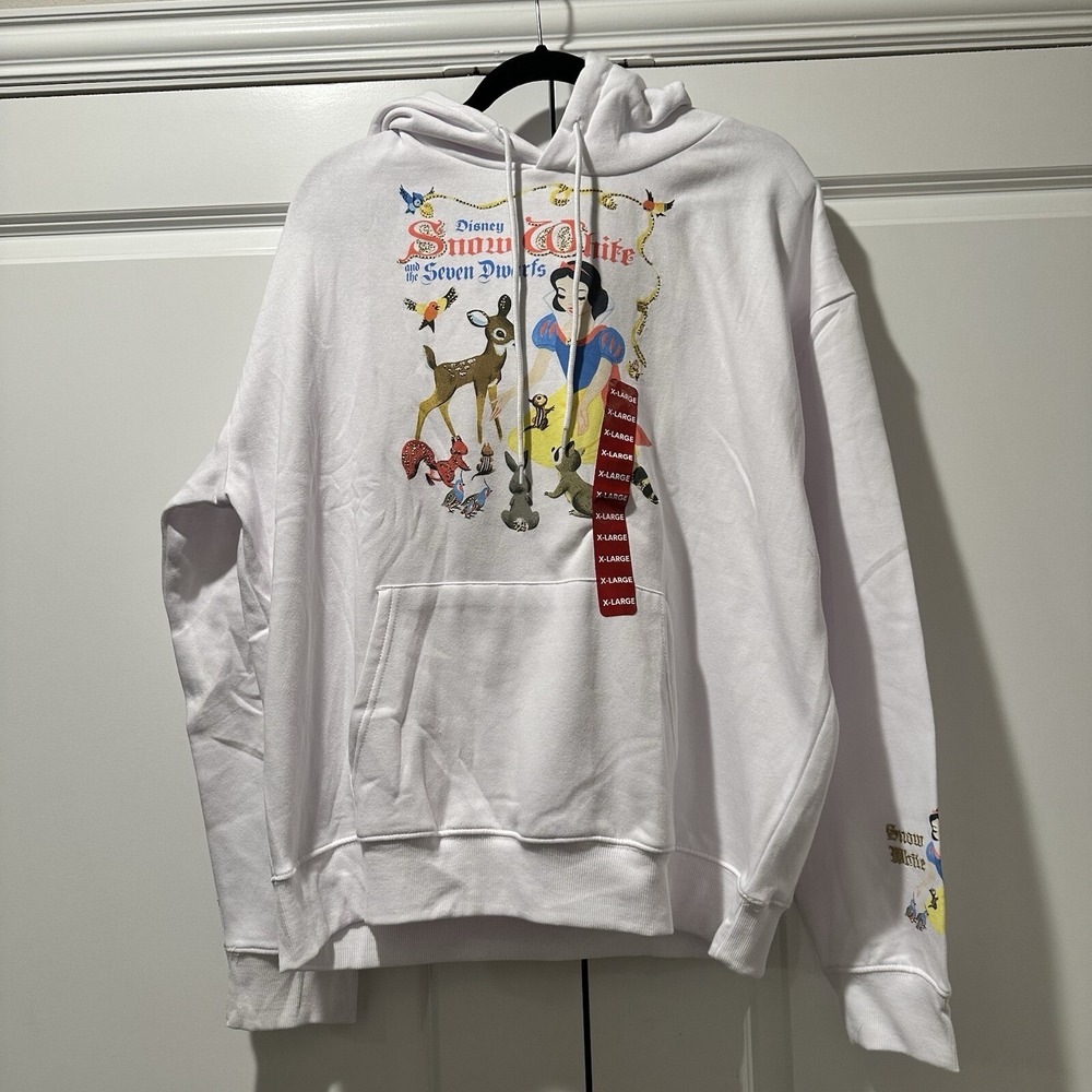 Disney Princess Snow White Seven Dwarfs White Graphic Hoodie XL